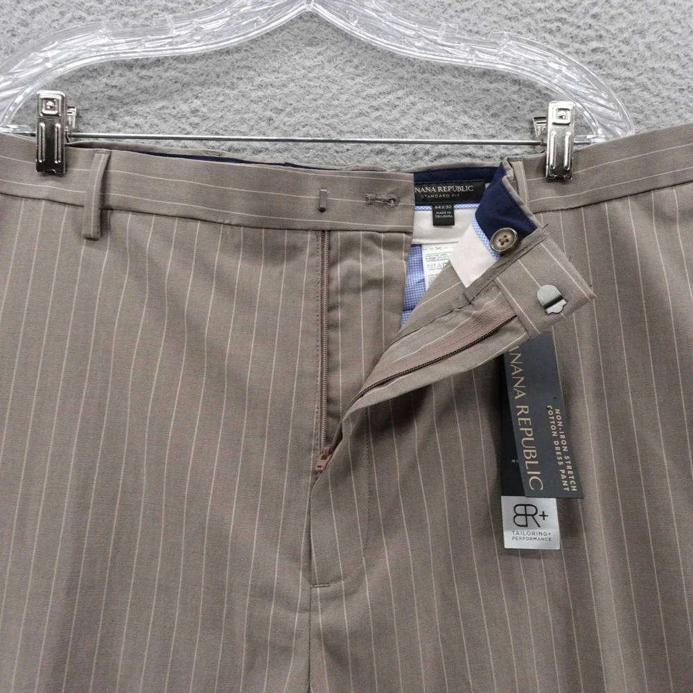 Banana Republic Dress Pants 42x30‎ Brown Mens Pinstripe Business Casual Career